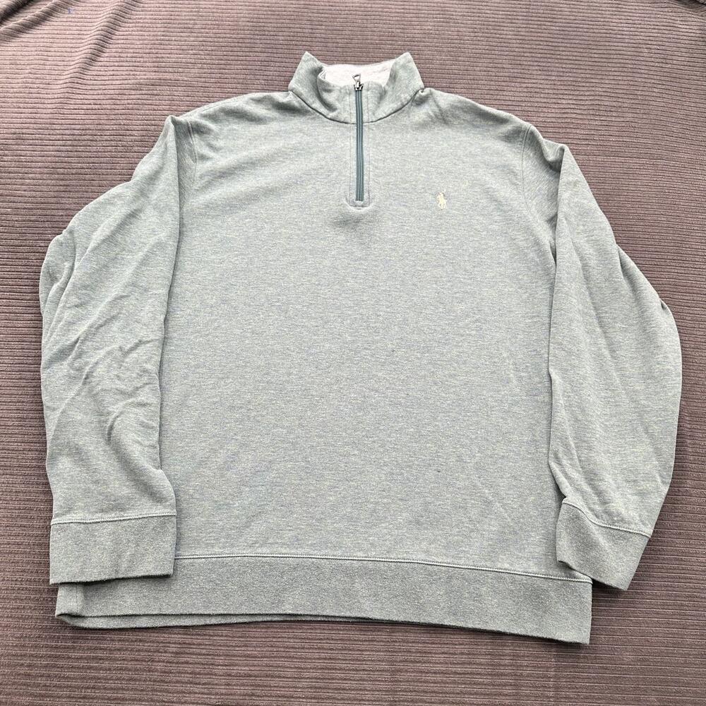 Polo Ralph Lauren Sweater Men XL X-Large Green Cotton Long Sleeve Preppy.
